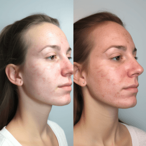 Comparison before and after Fractional RF Microneedling